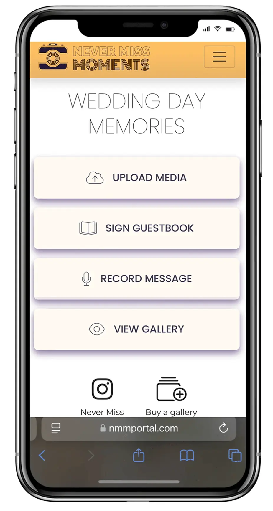 Display your QR code for your guests to scan at your wedding